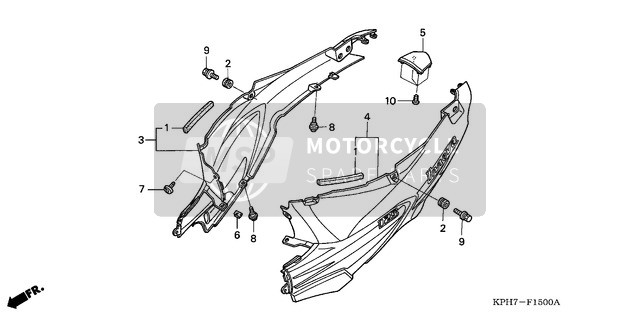 83510KPH900ZL, Cover, Tail *PB325C *, Honda, 2